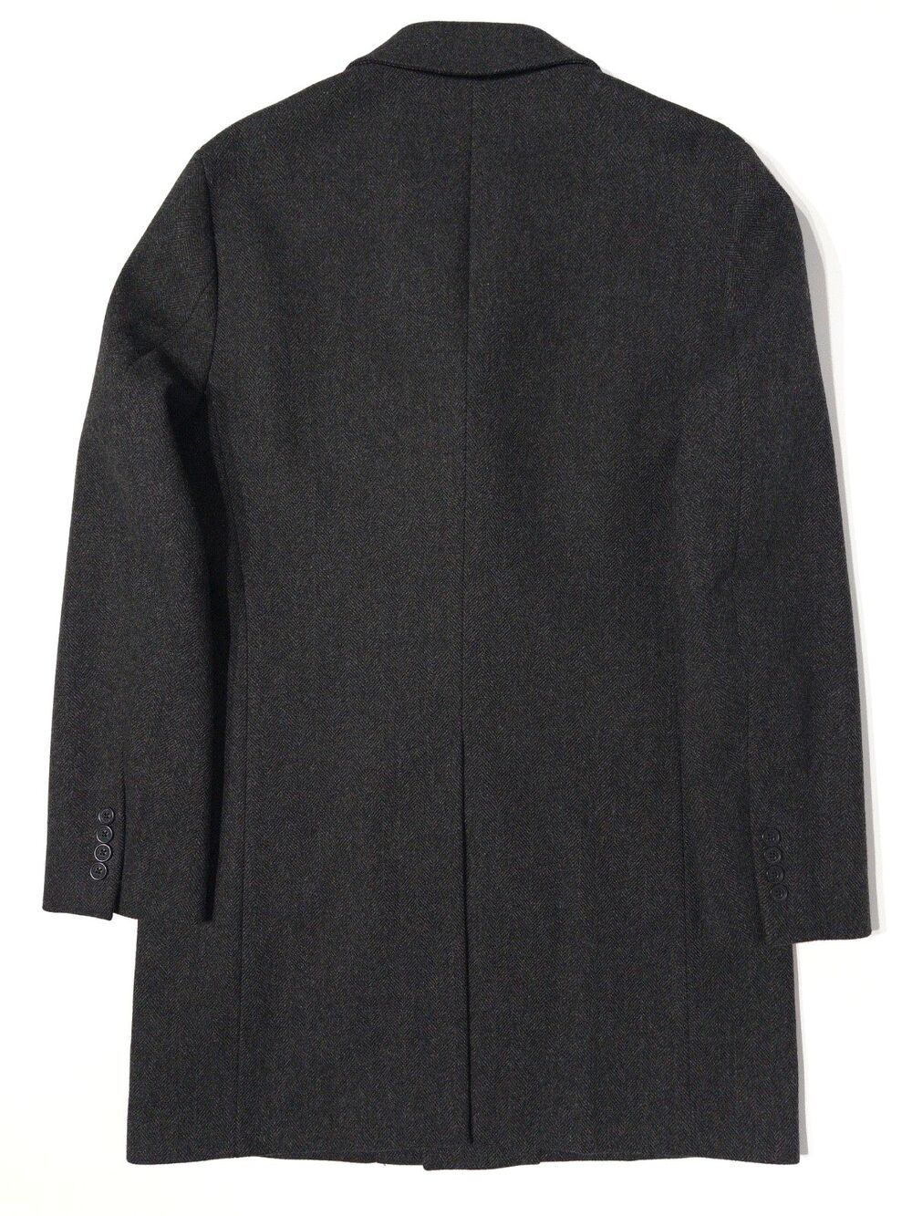 Brooks Brothers 100% Wool Black Dark Gray Brookstorm Short Town Coat Men 42R - Picture 4 of 8